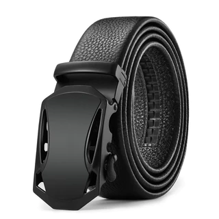 Cinto de couro genuíno masculino, cinto retrô Casual elegante, fivela automática, cinto masculino elegante de negócios,