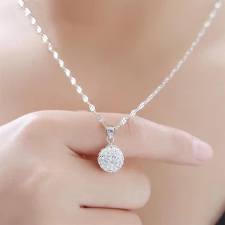 Pingente Feminino Grande Flor Fortuna Saco Banhado A Prata 999 Ondulação De Água Colar De