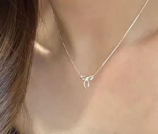 Colar Versão Coreana Arco Fresco E Doce Estudante Clavícula Corrente Bonito Menina Coração Delicado