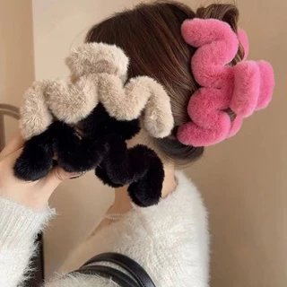 Novo Inverno Tamanho Grande Outono Grampo De Cabelo De Pelúcia Fofo Imitação Coelho Em Forma De M Garra Acessórios Para