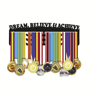 Suporte De Medalha Americana Para Exibição De Casa Rack De Armazenamento De Medalhas DREAM BELIEVE ACHIEVE