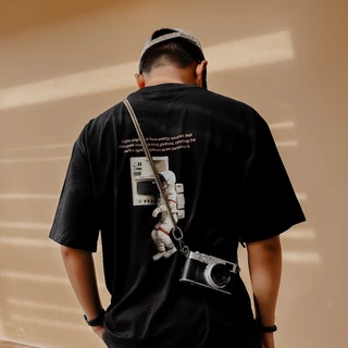 Camiseta Solta Com Estampa De Astronauta | Unissex Verão Casual Essencial
