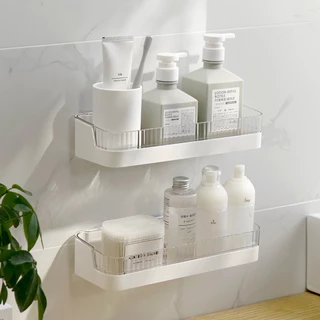 1pc Prateleira Do Banheiro Luz Luxo Livre Perfurado Parede Pendurado De Armazenamento De Produtos De Higiene Pessoal