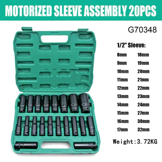 20 Peças 8-32mm Chave Elétrica Soquete Cabeça Extensão Conjunto Completo De Canhão De Ar , Broca De Mão Hexagonal De Fen