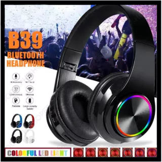 Popular B39 Fones De Ouvido Bluetooth UV Dobrável Esportes Headwear Sem Fio Redução Ruído Luminoso Estereoscópico