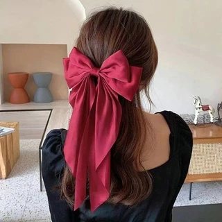 1 grampo de cabelo feminino grande arco longo flutuante primavera clipe de cabelo cabeça traseira rabo de cavalo clipe s