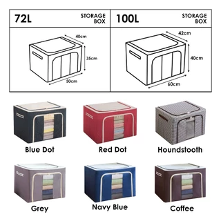 72L Oxford Pano Transparente Caixa De Armazenamento Roupas Dobrável Gaveta Brinquedos