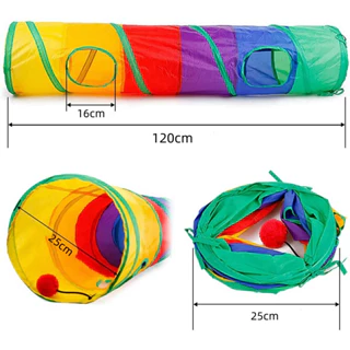 1Pc Dobrável Suprimentos Para Animais De Estimação Arco-Íris Túnel Gato Zhiyi Brinquedo Broca Barril Canal