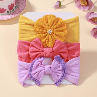 3 Pçs/set Bebê Recém-Nascido Arcos Bandana Para Meninas Malha Elástica Proteger Turbante Headwear Crianças Acessórios O
