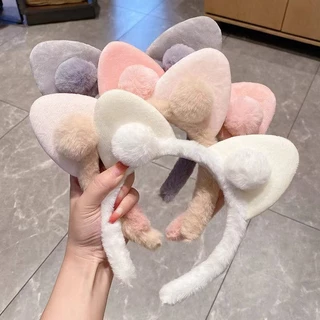 1 senhoras bandana novo estilo outono inverno peludo orelha de gato bandana japonês bonito rosto lavagem imprensa maquia