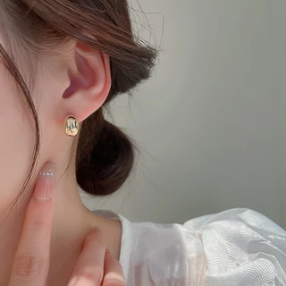 Um par de brincos de ervilhas de prata dourada em brincos de Metal novo estilo na moda brincos de alta qualidade feminin