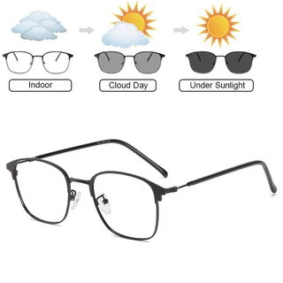 Moda Anti-azul luz plana óculos de Metal Retro sobrancelha estilo na moda óculos de sol que mudam de cor