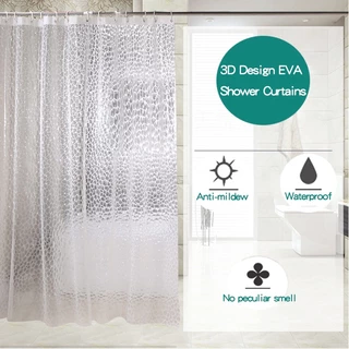 180x180cm (12 Um Milho De Aço Inoxidável Gancho C) Cortina Divisória De Chuveiro Eva Banheiro Espessada À Prova D