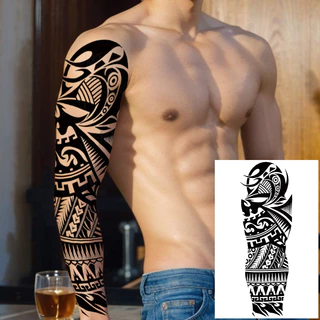 Totem flor braço tatuagem temporária adesivo à prova dwaterproof água distância do dente masculino único dominador laváv