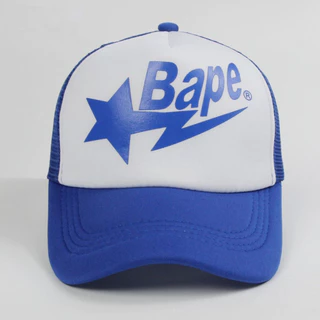 Boné de malha estampado com letras Bape moda masculina ao ar livre guarda-sol boné de beisebol feminino