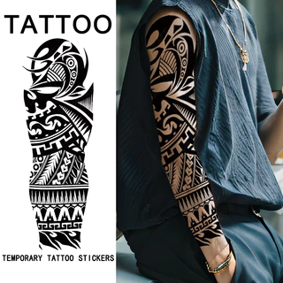 Único Totem flor braço tatuagem temporária adesivo masculino braço dominador lavável adesivo descartável