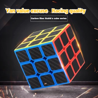 3x3 adesivo Dimensional de carbono preto cubo de rubik, cubo de rubik rápido quebra-cabeça cubo de rubik brinquedo trein