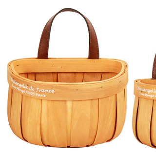 1Pc Estilo Japonês Cor Quente Semicírculo Peça De Madeira Tecido Pequena Cesta De Parede Multi-Purpose Doméstico Armazen