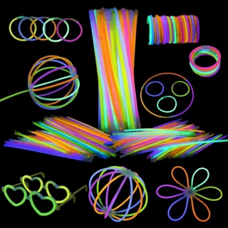 50 Pçs Varas De Fluorescência Luminosa Festa Colorida Vara Brilhante Para Crianças Brinquedo DIY Pulseira Colar Aniversá