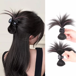 Fofo Agarrar Fonte Rabo De Cavalo Arco Clip-on Peruca Estilo Preguiçoso Cabelo Falso Agarrando