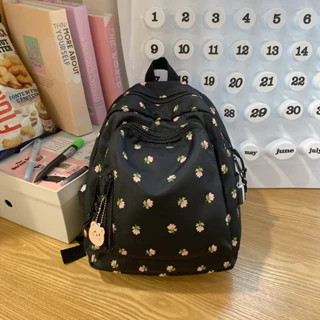 2024 novo estilo mochila com zíper ins estilo japonês coreano impresso mochila senhoras mochila Casual