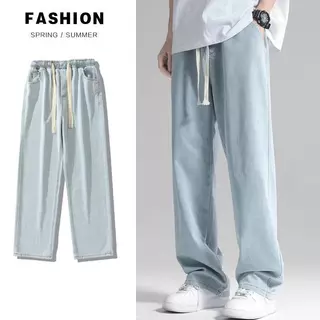 Seluar Jeans Lelaki Homens Harem baggy bootcut Casual Slim Fit Corte Reto Jean