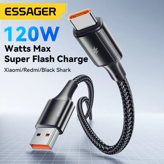 Essager 120W Cabo de carregamento rápido Type-C para Xiaomi 14 Ultra, Huawei, Samsung – cabo de dados USB