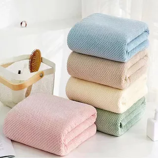 Conjunto De Toalhas De Lã Coral , Padrão De Folha , Absorvente Grosso De Secagem Rápida , Macio , Sem Derramamento , Toa