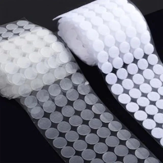 105 Pares De Adesivos De Ponto Transparente Fivela De Gancho E Laço 15mm super Cola Remendo Branco Redondo Moeda