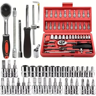 46 Pçs/Set Caixa De Ferramentas Conjunto De Reparo De Motocicleta De Carro Manuais motor De Serviço Doméstico Kit DIY