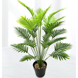 Tamanho Grande Folha Plam Árvore Plantas Artificiais Verde Simulado Bonsai Vaso De Decoração Do Quarto Escritório Casa P
