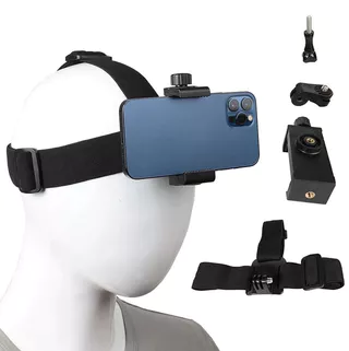 Suporte De Telefone De Cabeça-Alça De Montagem Ajustável Multifuncional Tiro Ao Vivo Com Clipe