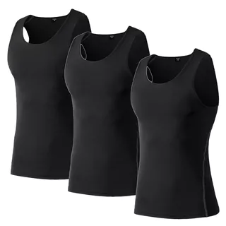 Colete esportivo masculino de compressão de cor sólida Soft Colete Casual respirável confortável