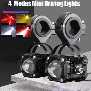 COD Mini Luz De Condução LED Com flash Amarelo/Branco/Vermelho Aniti Fog Para Motocicleta Chip Coreano 10-80V