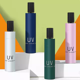 1pc Guarda-Chuva Dobrável UV , Protetor Solar De Cola Preta Sol , E De Dupla Utilização