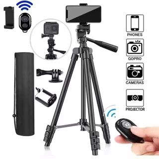 Tripé Retrátil 100 % Original Para Viagem Leve Com Câmera De Suporte Telefone Controle Remoto Bluetooth