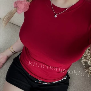 2024 camiseta de manga curta verão versão coreana All-Match em torno do pescoço solto estudante cor sólida feminino simp