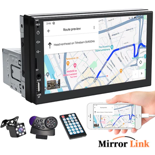 Multimídia central Do Carro MP5 Bluetooth 1 DIN 7 Polegadas USB/AUX/TF Com Tela De Toque Mirrorlink