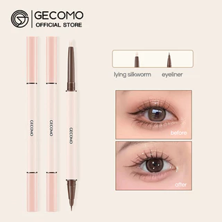 GECOMO Lápis De Bicho-Da-Seda De Ponta Dupla Contorno De Olhos Com Detalhes Finos Caneta Delineadora Ultrafina Para Melh