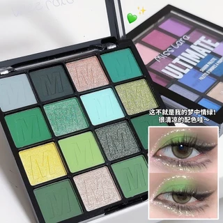 Paleta de sombras coloridas de 16 cores peroladas Macaron Candy Color