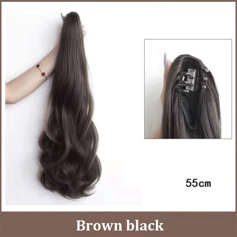 Moda Encaracolado Rabo De Cavalo Extensão De Cabelo Com Clipe De Aperto Cauda Feminina Peruca De Ligeiramente