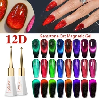 XEIJAYI 8pcs 10ml Glitter Gel Unha Polonês , 12D Olho De Gato Eficaz UV LED Luz Soak Off Nail Art Manicure Salon Present