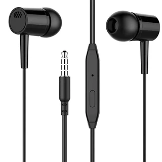 1PC 3.5mm Fones De Ouvido Com Fio Universal Portátil Subwoofer Estéreo Esportes Fone Microfone Cancelamento De Ruído Ear