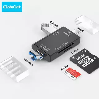 Leitor De Cartão 6 Em 1 OTG Type C Micro SD Flash Drive De Memória Inteligente USB 2.0 TF CF Adaptador De