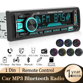 Carro mp3 1din Controle Remoto De Rádio bluetooth