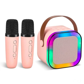 Portátil ao ar livre K12 Rosa Microfone Duplo K Song Mini Estéreo Doméstico