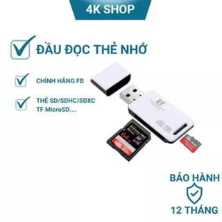 Leitor de cartão de memória Micro SD genuíno com suporte para cartão SD, MicroSD, TF