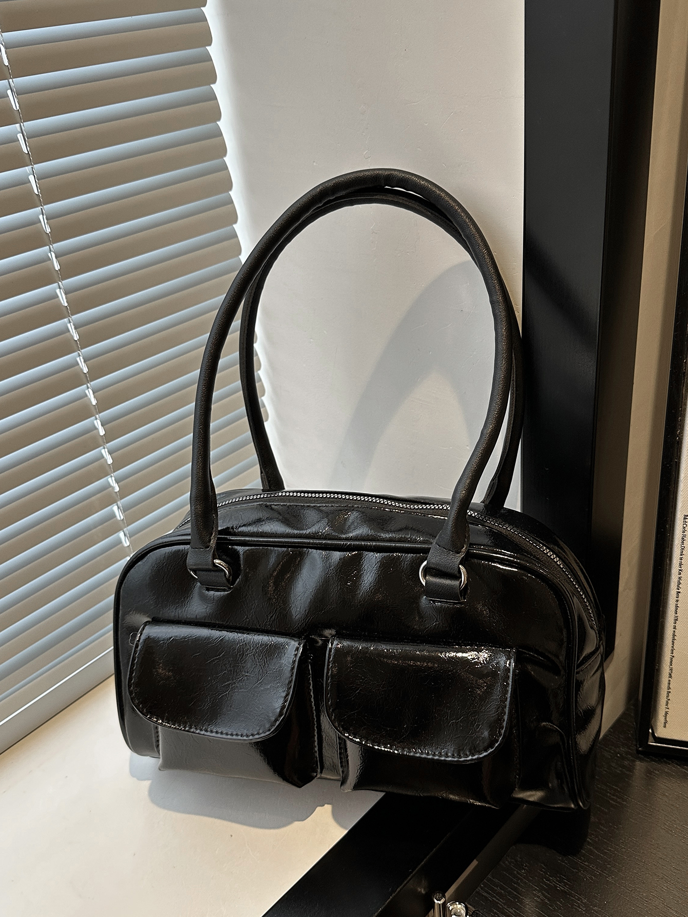 Bolsa De Ombro Feminina Coreana Y2K Com Fivela Brilhante , Couro