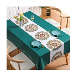 Pano De Piquenique/Toalha De Mesa PVC Capa Impermeável Ao Ar Livre anti-Incrustante Verde , 140 * 180cm (6 Assentos)