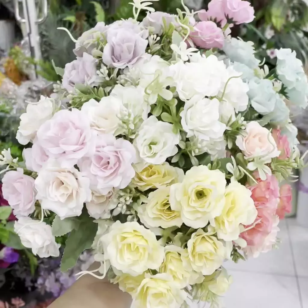 Rosas Flores De Pano Artificial